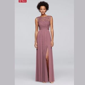 Bridesmaid Dress Purple Lace Floorlength